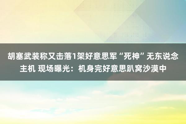 胡塞武装称又击落1架好意思军“死神”无东说念主机 现场曝光：机身完好意思趴窝沙漠中