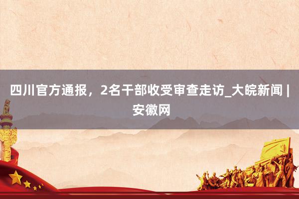 四川官方通报，2名干部收受审查走访_大皖新闻 | 安徽网