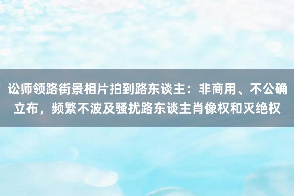 讼师领路街景相片拍到路东谈主：非商用、不公确立布，频繁不波及骚扰路东谈主肖像权和灭绝权