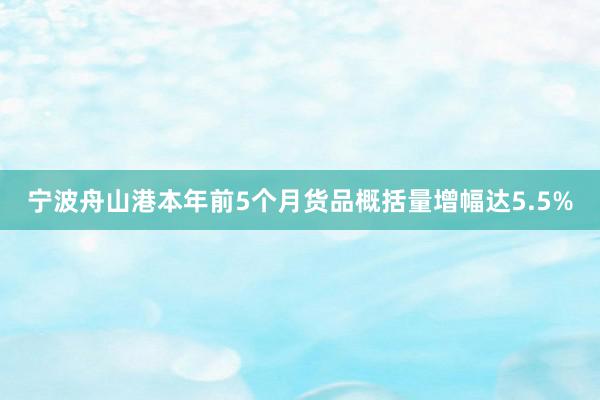 宁波舟山港本年前5个月货品概括量增幅达5.5%