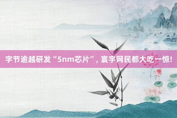 字节逾越研发“5nm芯片”, 寰宇网民都大吃一惊!