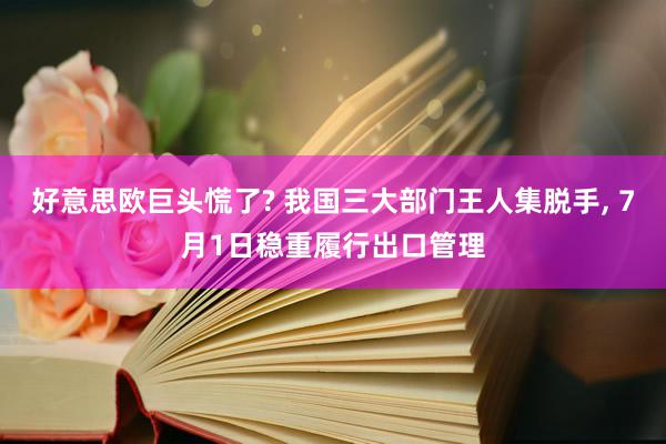 好意思欧巨头慌了? 我国三大部门王人集脱手, 7月1日稳重履行出口管理