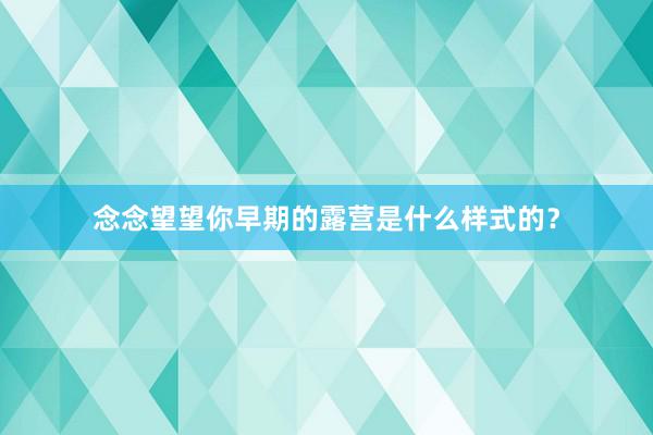 念念望望你早期的露营是什么样式的？