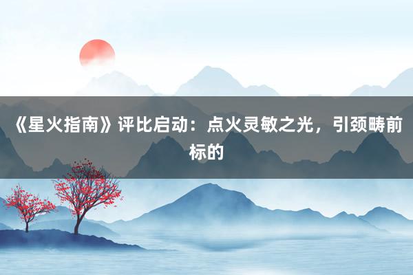 《星火指南》评比启动：点火灵敏之光，引颈畴前标的