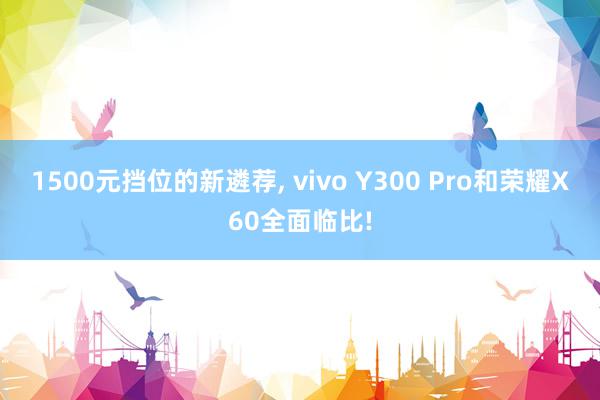 1500元挡位的新遴荐, vivo Y300 Pro和荣耀X60全面临比!