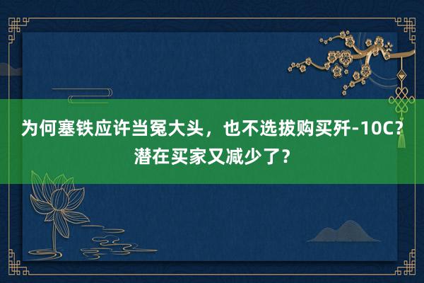 为何塞铁应许当冤大头，也不选拔购买歼-10C？潜在买家又减少了？