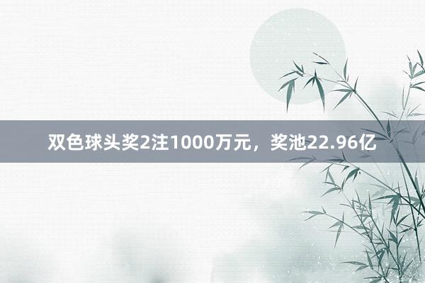 双色球头奖2注1000万元，奖池22.96亿