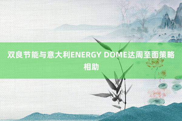 双良节能与意大利ENERGY DOME达周至面策略相助