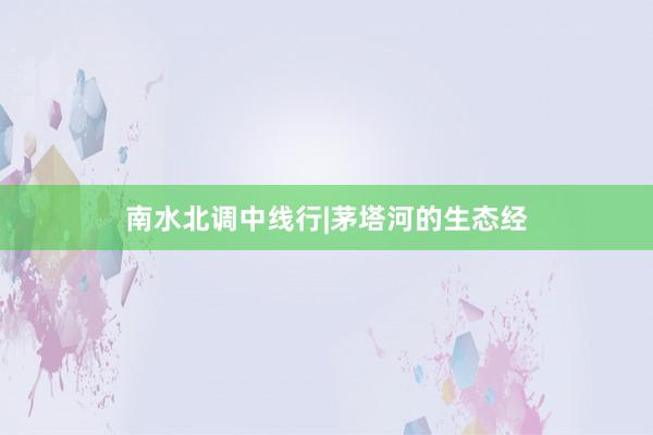 南水北调中线行|茅塔河的生态经