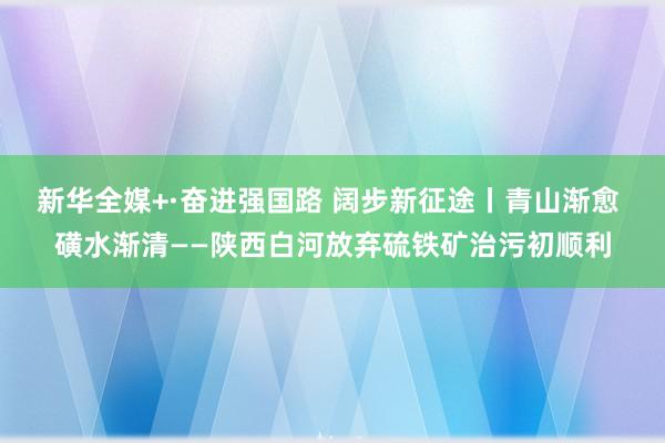 新华全媒+·奋进强国路 阔步新征途丨青山渐愈 磺水渐清——陕西白河放弃硫铁矿治污初顺利