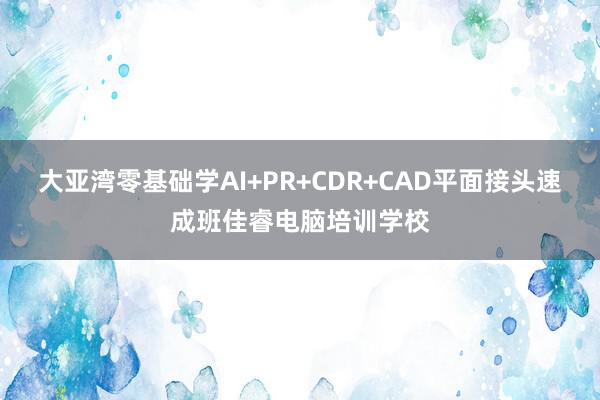 大亚湾零基础学AI+PR+CDR+CAD平面接头速成班佳睿电脑培训学校